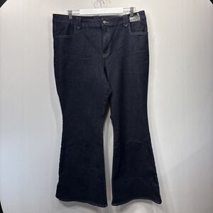 Express 70s Flare Mid Jeans Women’s 18/20 XL Dark Wash Retro Stretch NEW